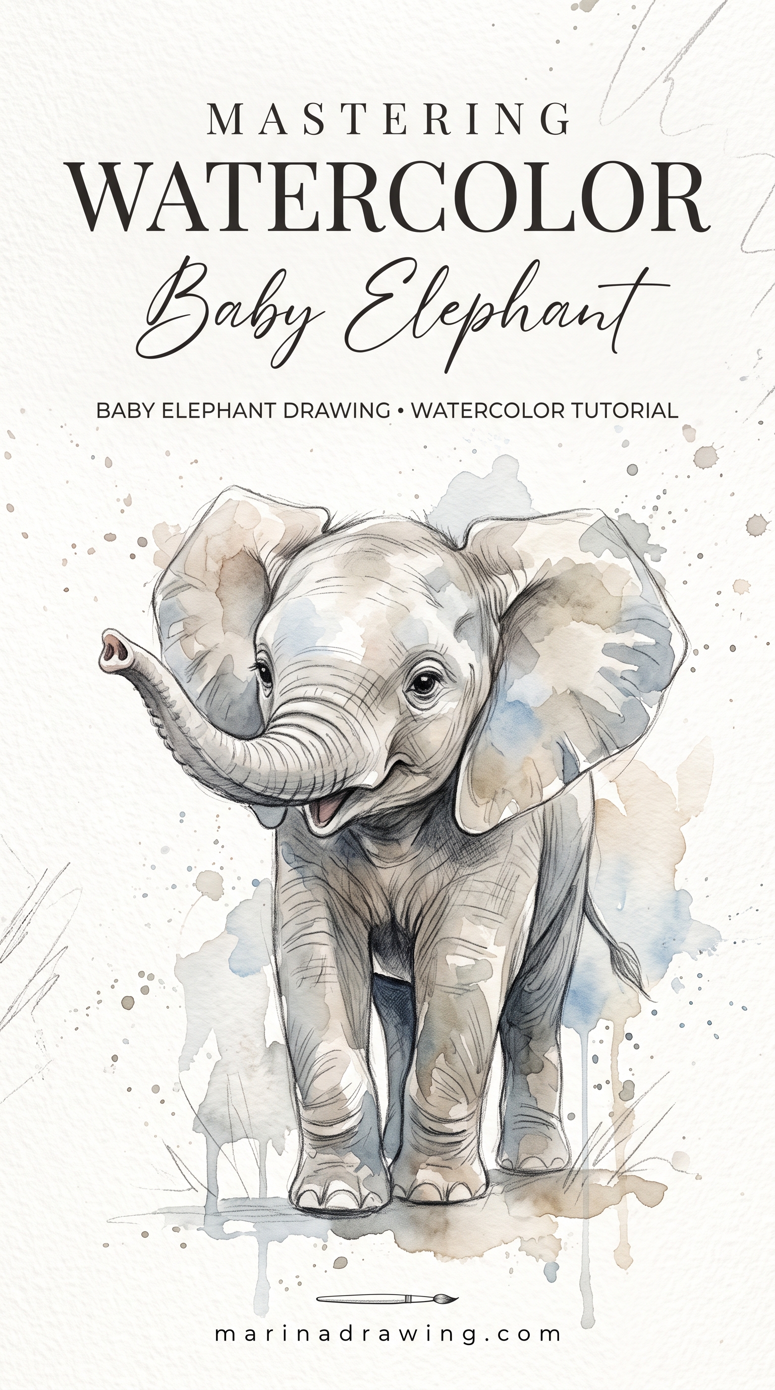 Baby Elephant Watercolor Tutorial, Soft Layers