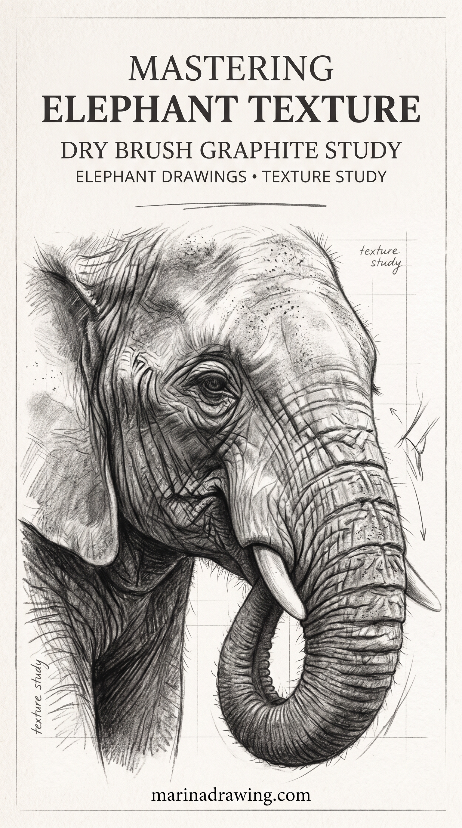 Elephant Skin Texture Study in Graphite
