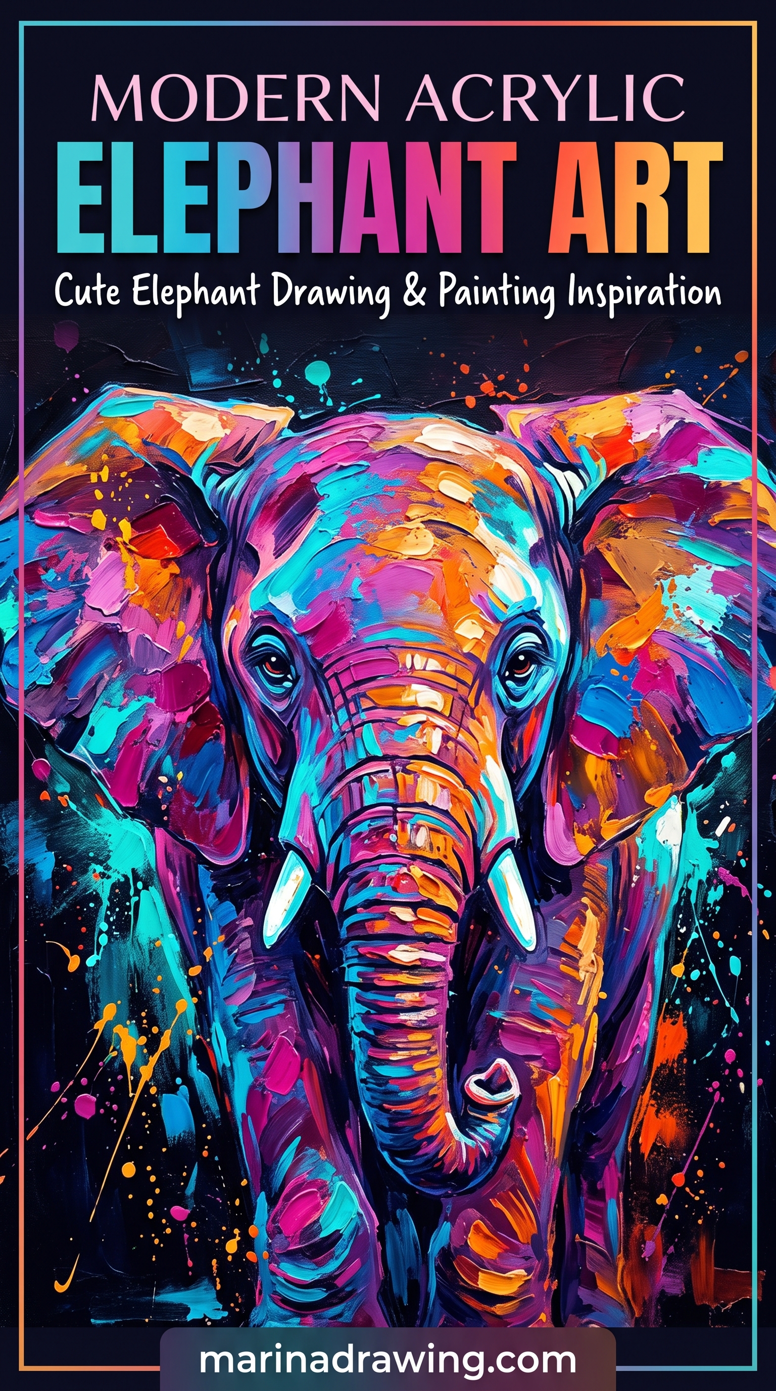 Modern Elephant Art in Acrylic