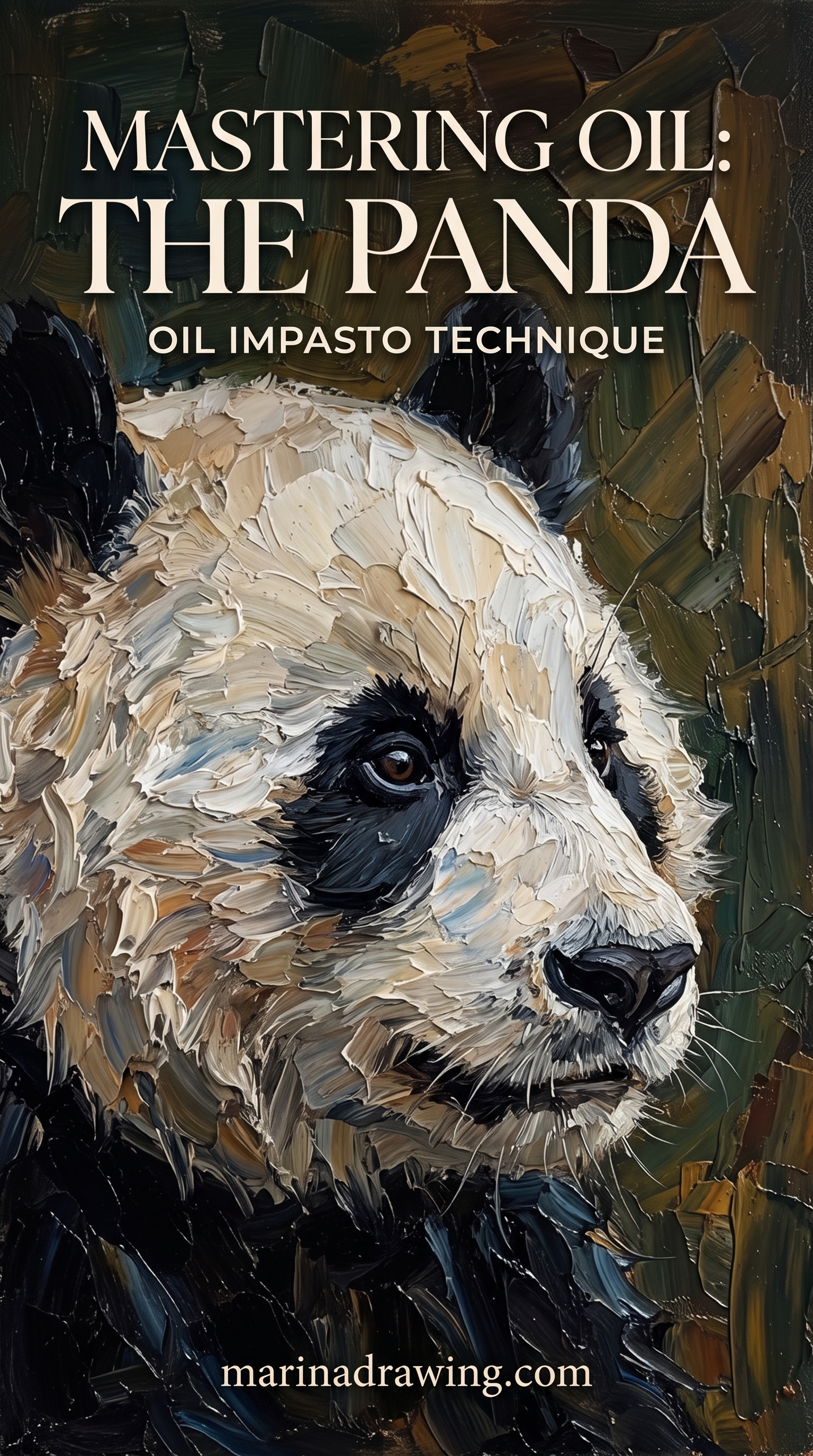 Panda Oil Painting Over a Circle-and-Cross Build