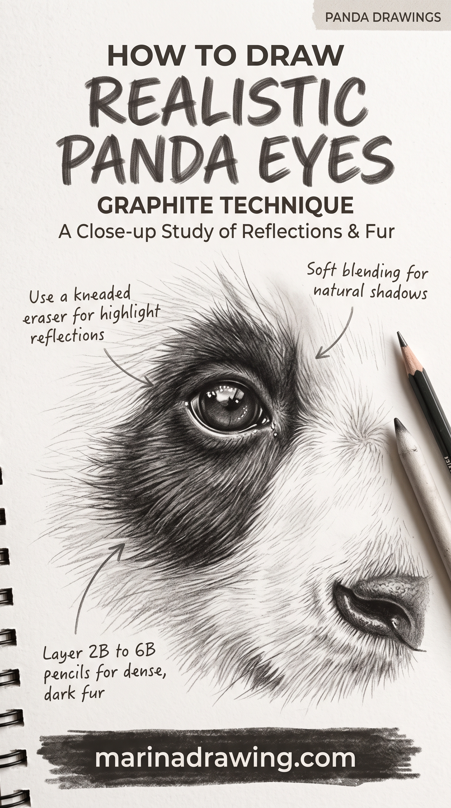 Panda Eyes Drawing: Tilted, Not Round