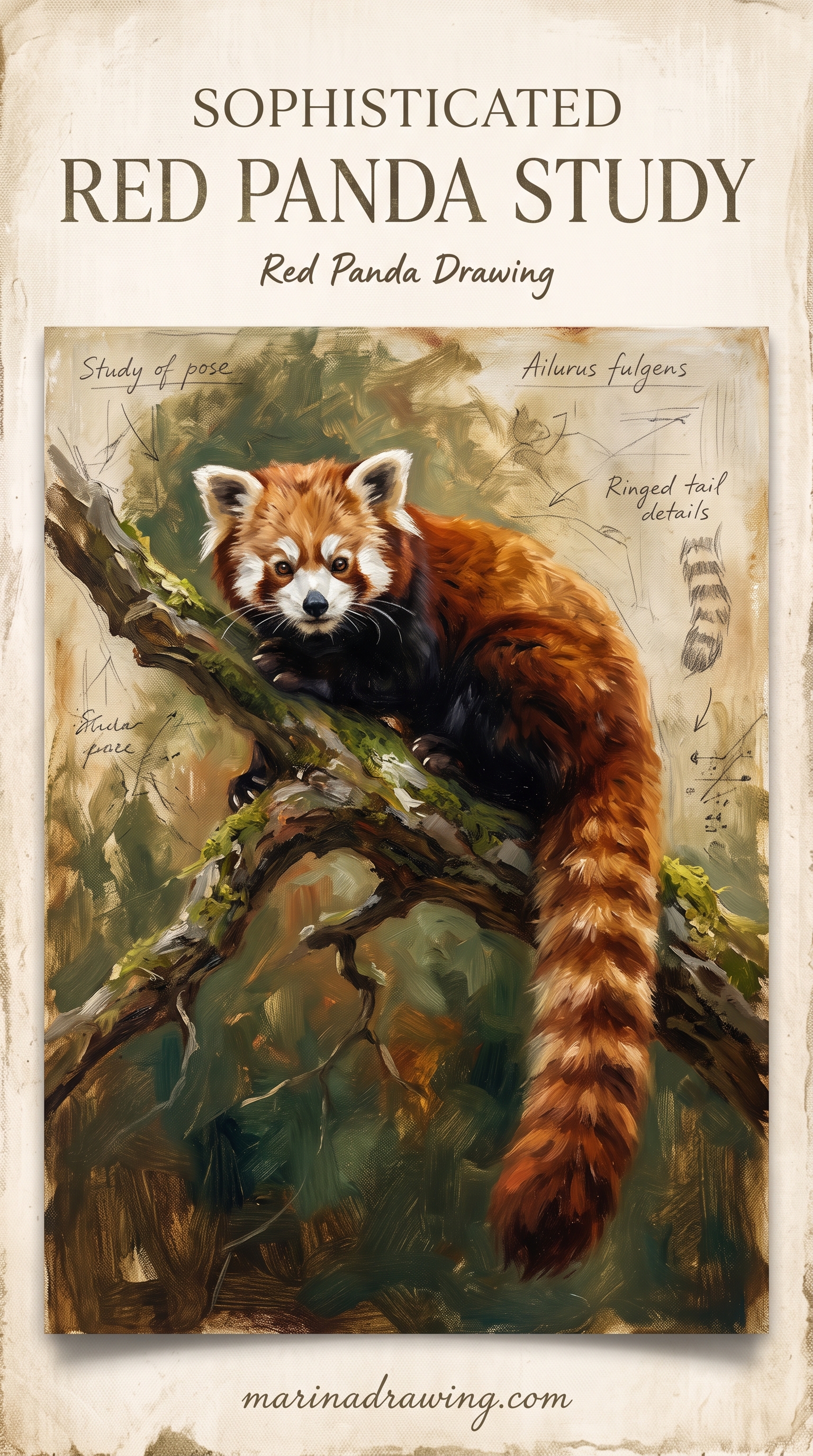 Red Panda Painting, First Oil Study