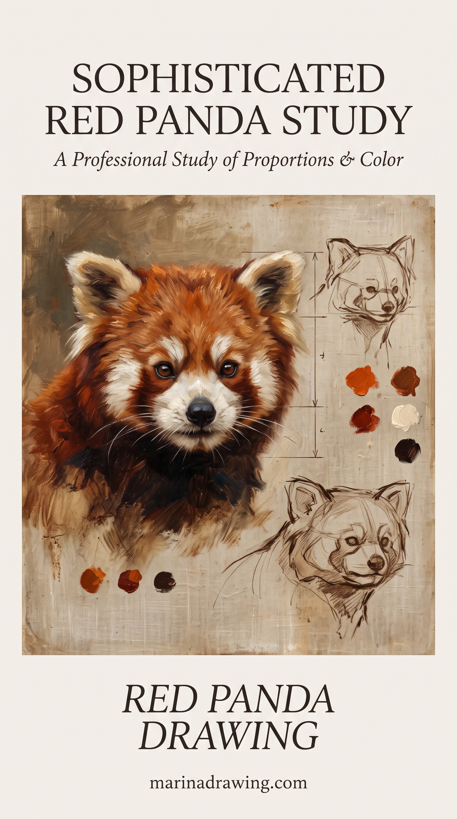 Red Panda Drawing, Second Oil Study