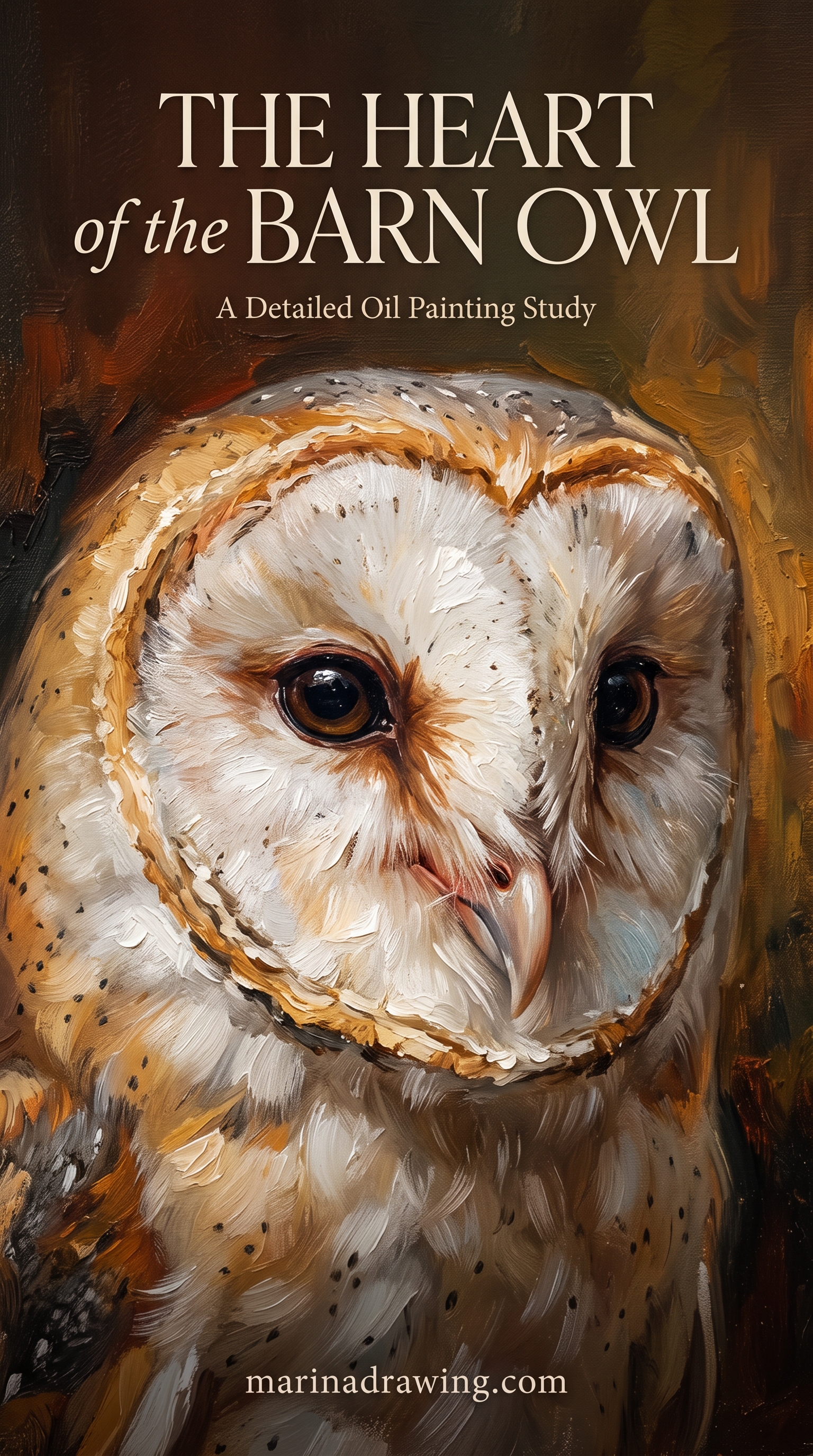 Barn Owl Drawing, the Heart-Shaped Face