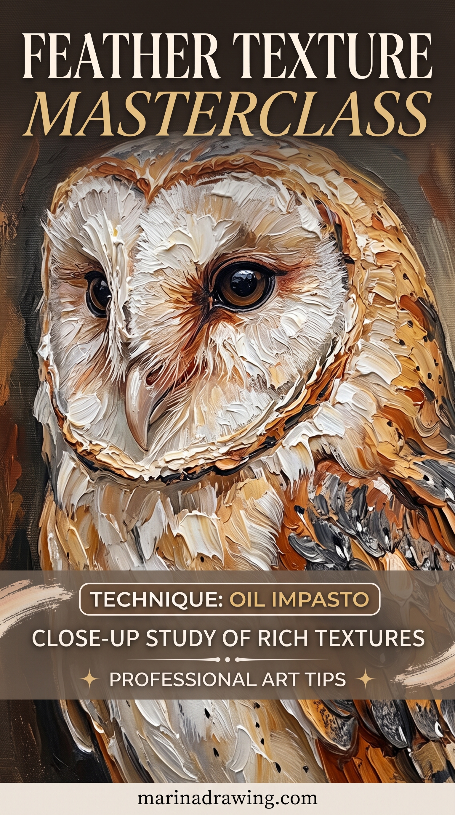 Owl Drawing Texture, Masterclass in Three Tones