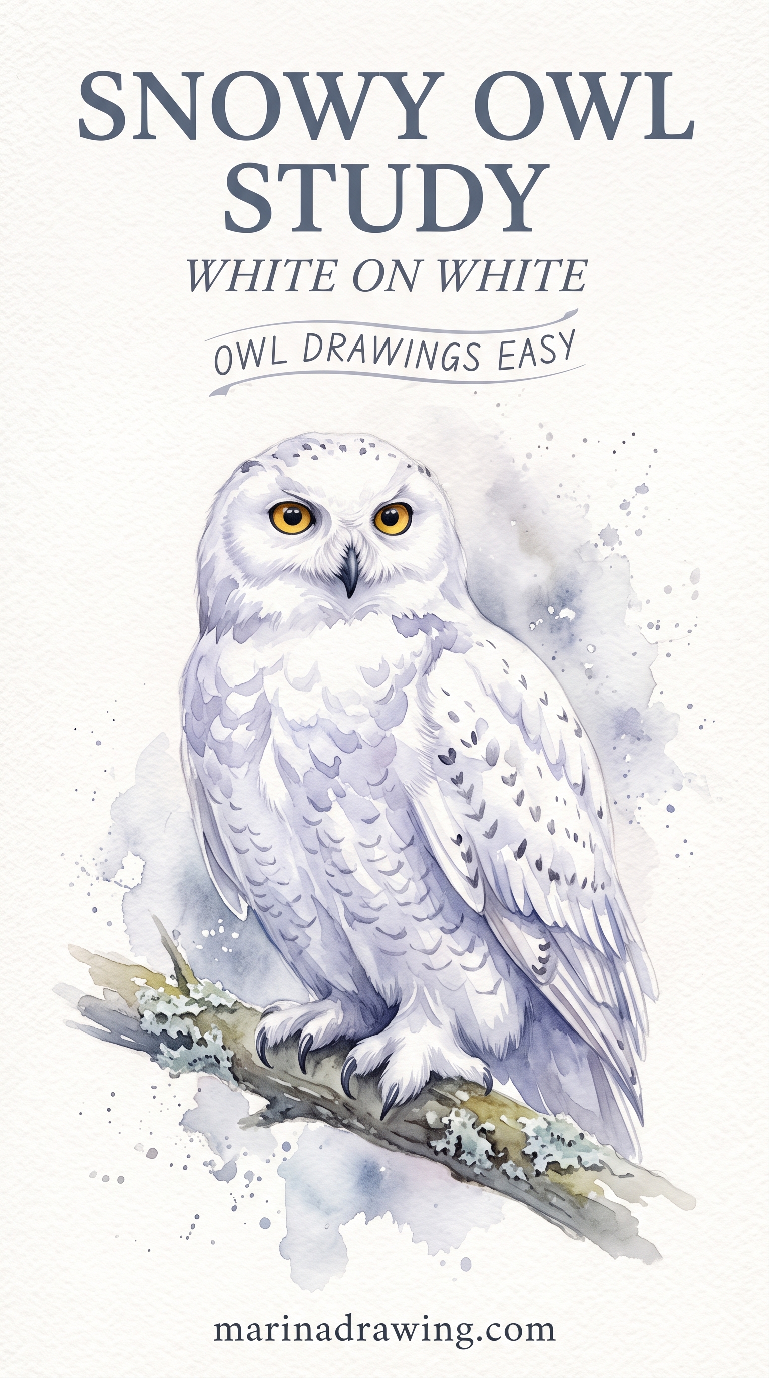 Snowy Owl Painting, Where the White Is Not White