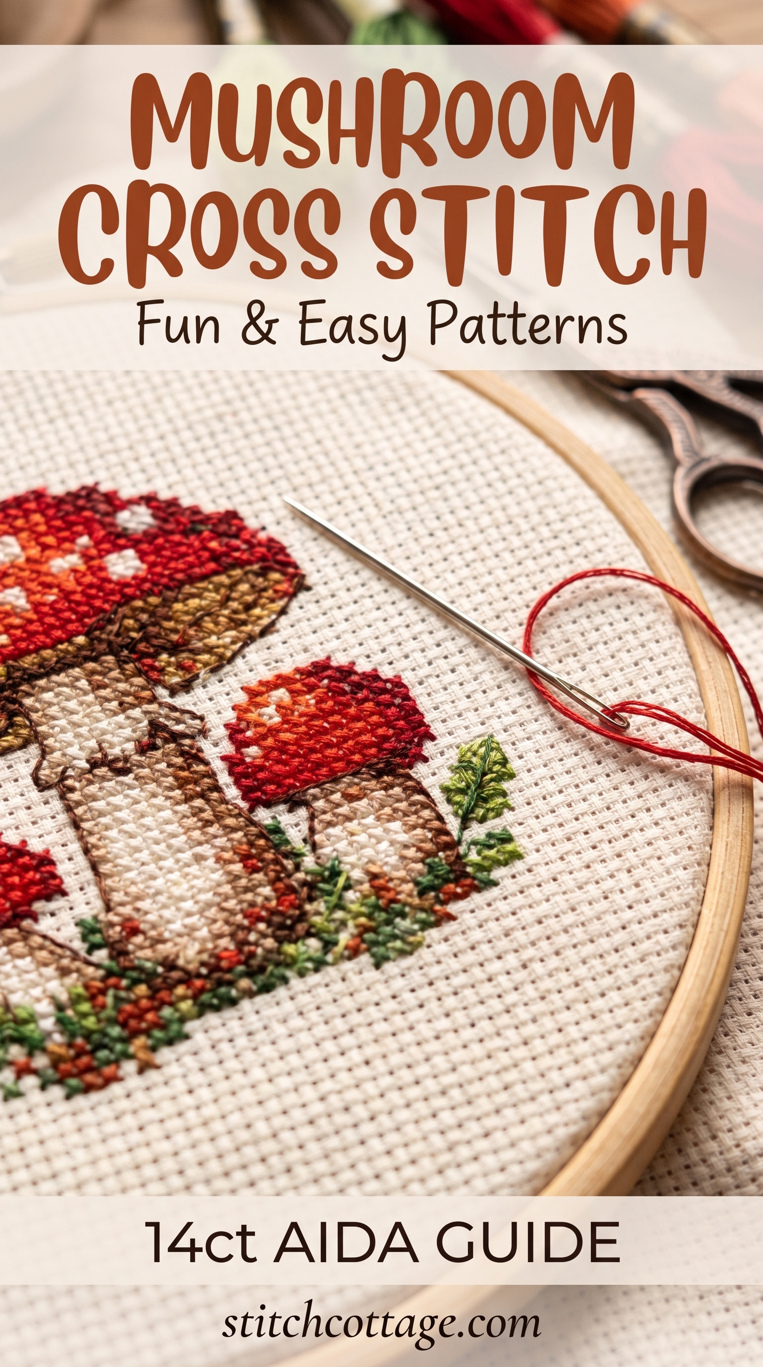 Mushroom Cross Stitch Fabric Guide: 14ct Aida Explained