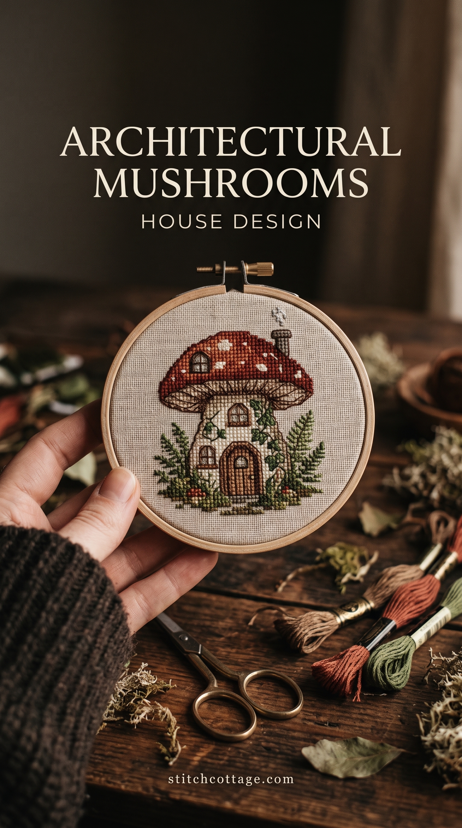 Mushroom Cross Stitch House: Architectural Details That Sell the Scene