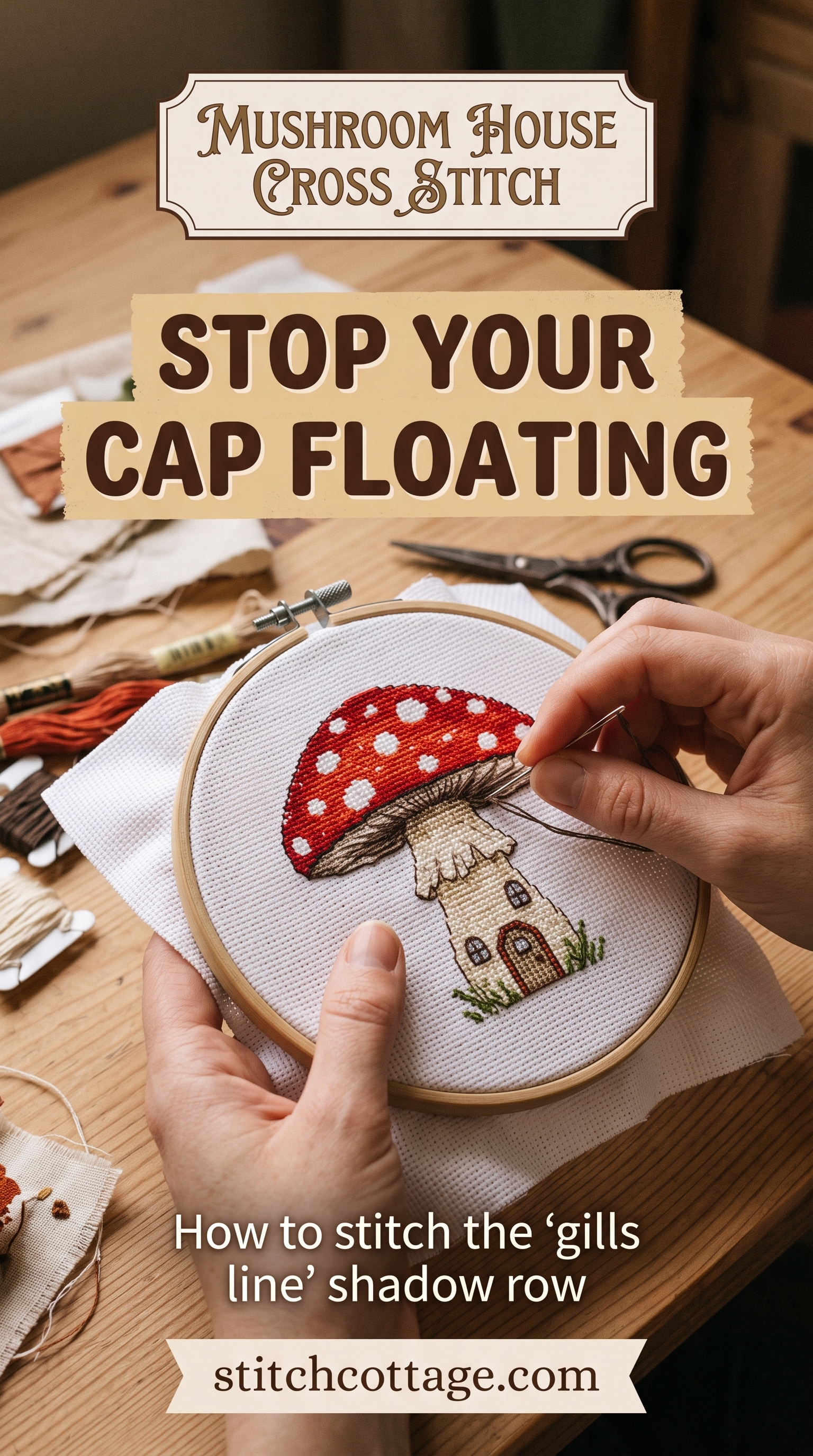Mushroom Cross Stitch House: Stop Your Cap From Floating