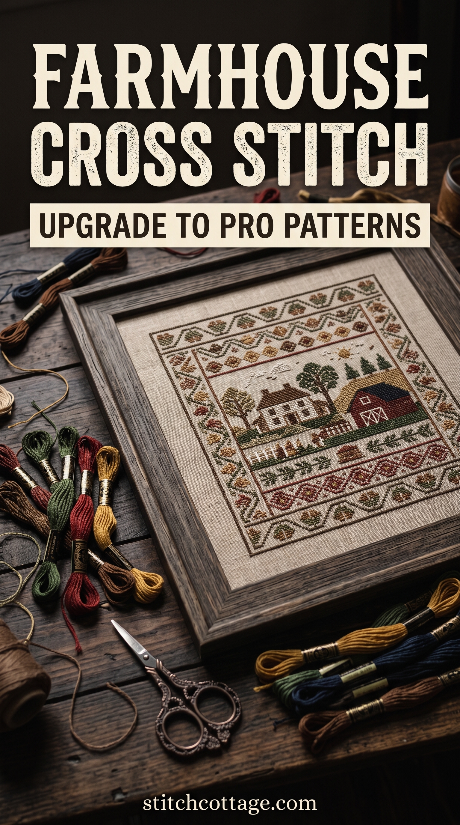 Cross Stitch House Border: Check Your Count at Every Corner