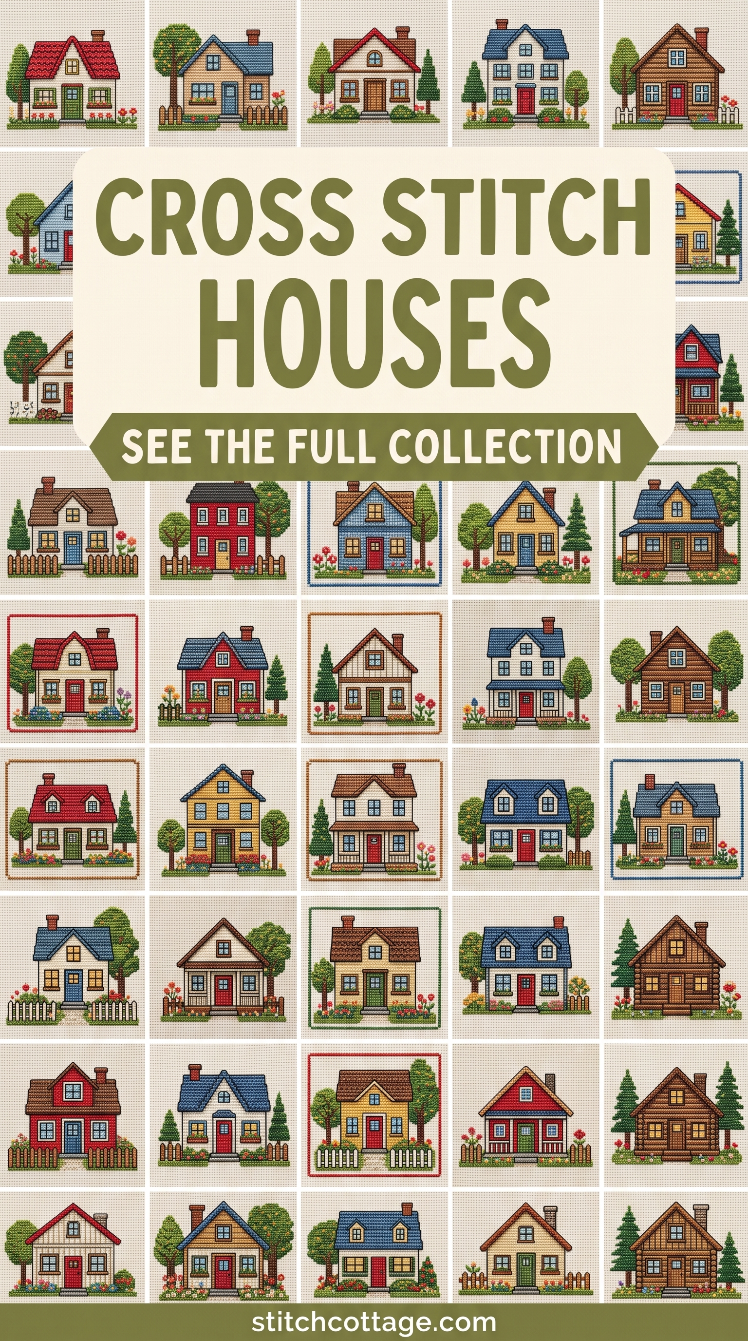 Cross Stitch House Village: 140 Stitches Wide, Ten Colours Up
