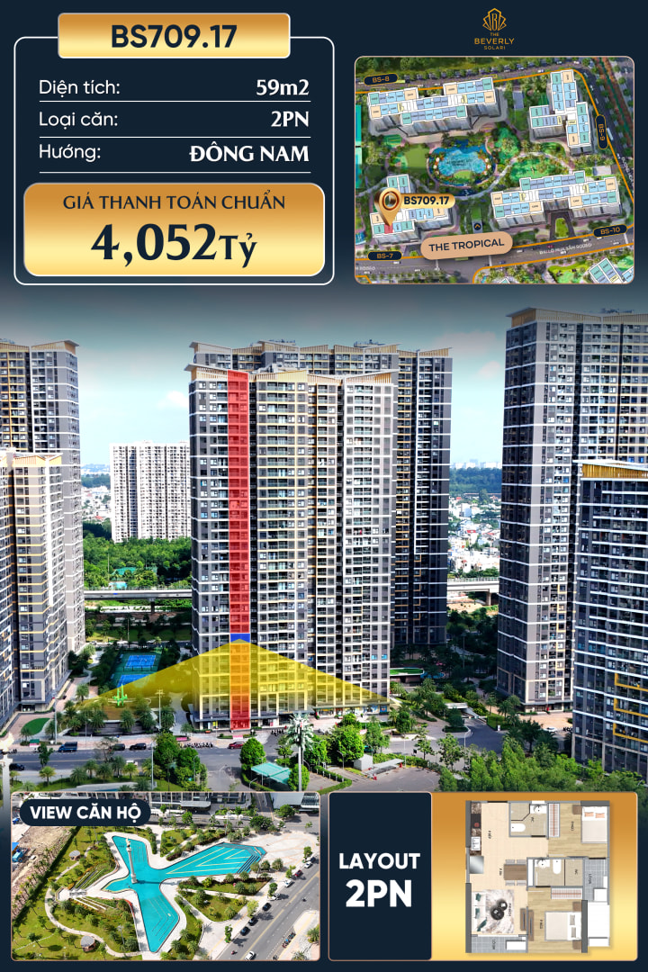 Thành phố Hồ Chí Minh - bán Căn hộ 59m² giá 4.1 tỷ The Beverly Solari, Long Bình, Hồ Chí Minh, Việt Nam, Long Bình - Ảnh 1