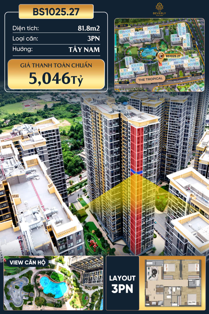 Bán 5.0 tỷ 81.8m² Căn hộ The Beverly Solari, Long Bình, Hồ Chí Minh, Việt Nam, Long Bình, Thành phố Hồ Chí Minh - Ảnh 1
