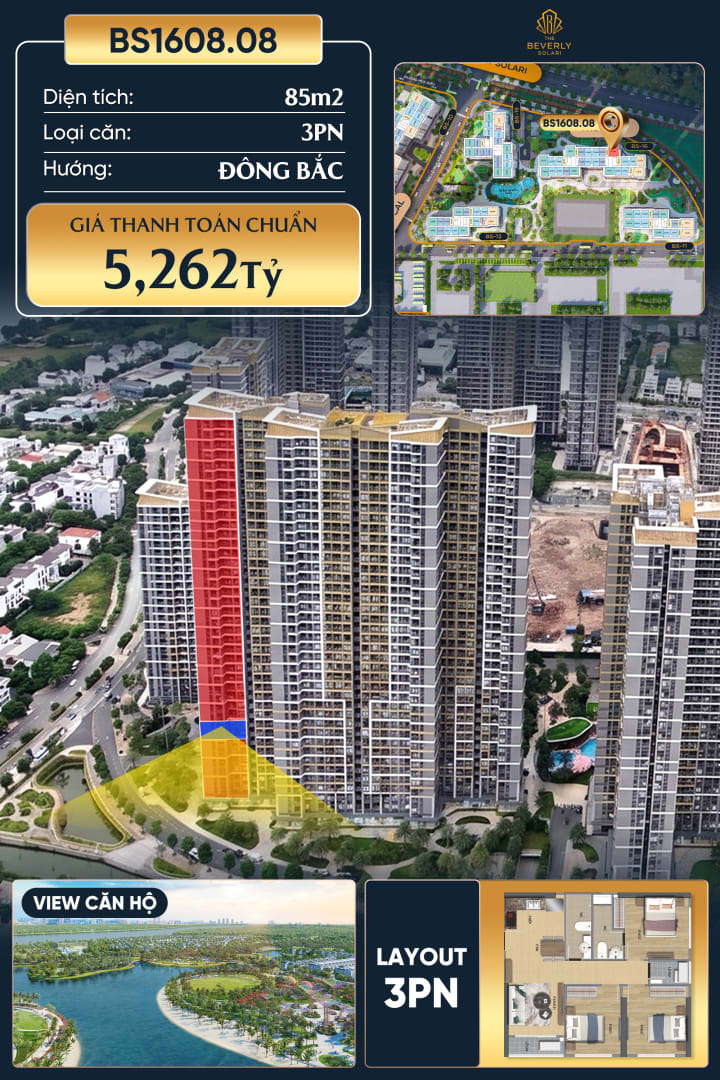 Bán Căn hộ 85m² giá 5.3 tỷ tại The Beverly Solari, Long Bình, Hồ Chí Minh, Việt Nam, Long Bình, Thành phố Hồ Chí Minh - Ảnh 1