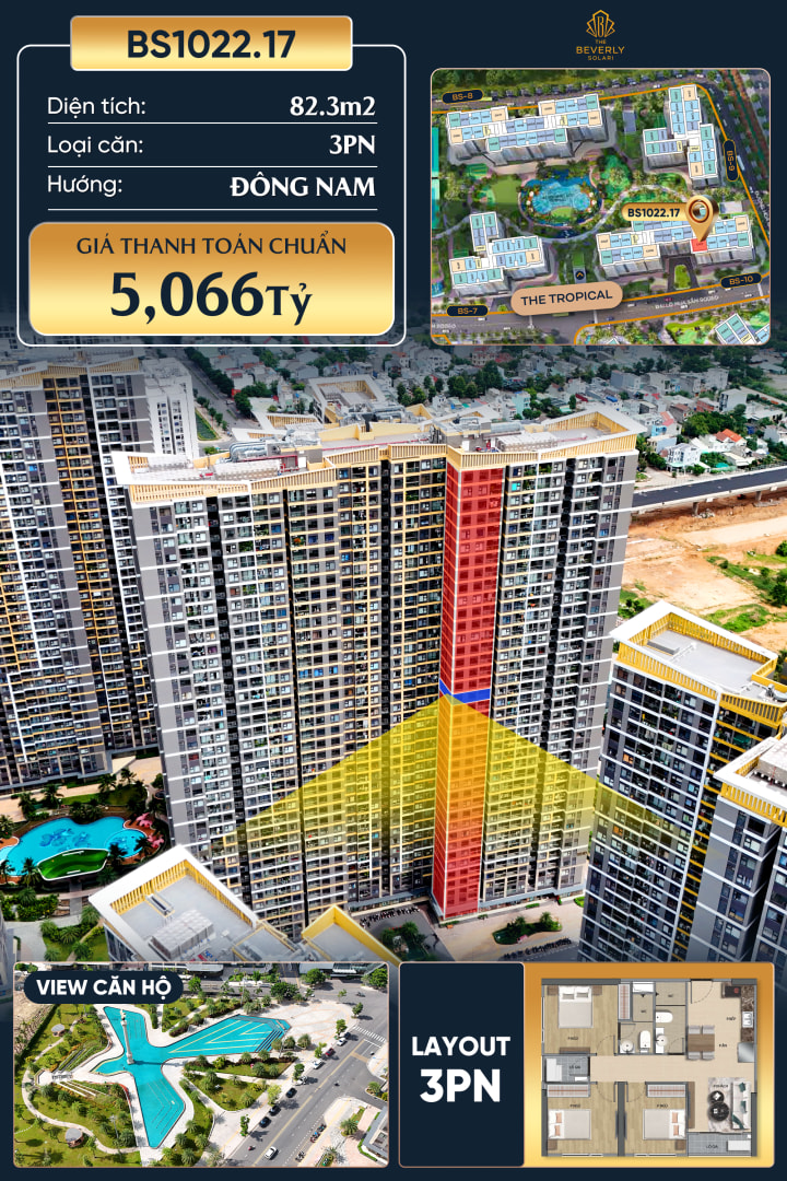 Bán Căn hộ 82.3m² giá 5.1 tỷ tại The Beverly Solari, Long Bình, Hồ Chí Minh, Việt Nam, Long Bình, Thành phố Hồ Chí Minh - Ảnh 1