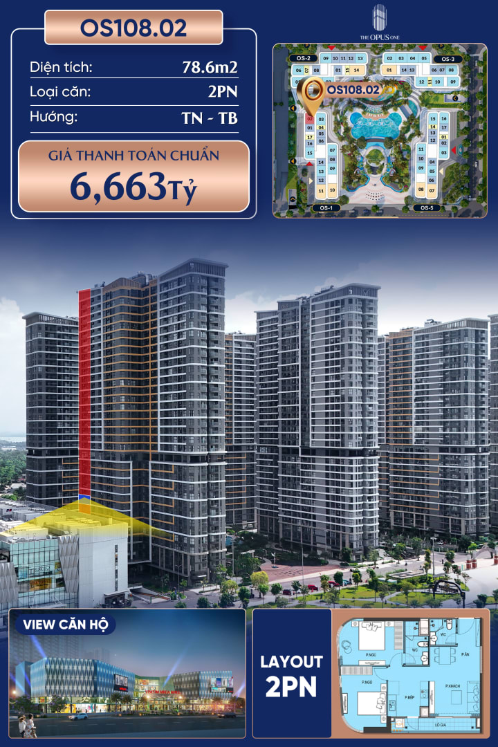 Cần bán Căn hộ 78.6m² THE OPUS ONE - VINHOMES GRAND PARK, Phường Long Bình, Quận 9, Hồ Chí Minh, Long Bình, Thành phố Hồ Chí Minh giá 6.7 tỷ - Ảnh 1