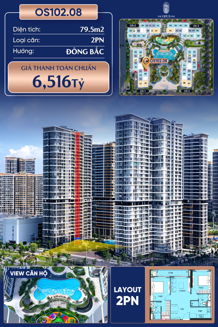 Cần bán Căn hộ 79.5m² THE OPUS ONE - VINHOMES GRAND PARK, Phường Long Bình, Quận 9, Hồ Chí Minh, Long Bình, Thành phố Hồ Chí Minh giá 6.5 tỷ - Ảnh 1