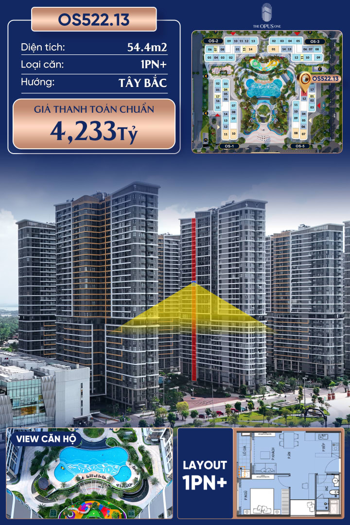 Bán Căn hộ 54.4m² giá 4.2 tỷ tại THE OPUS ONE - VINHOMES GRAND PARK, Phường Long Bình, Quận 9, Hồ Chí Minh, Long Bình, Thành phố Hồ Chí Minh - Ảnh 1