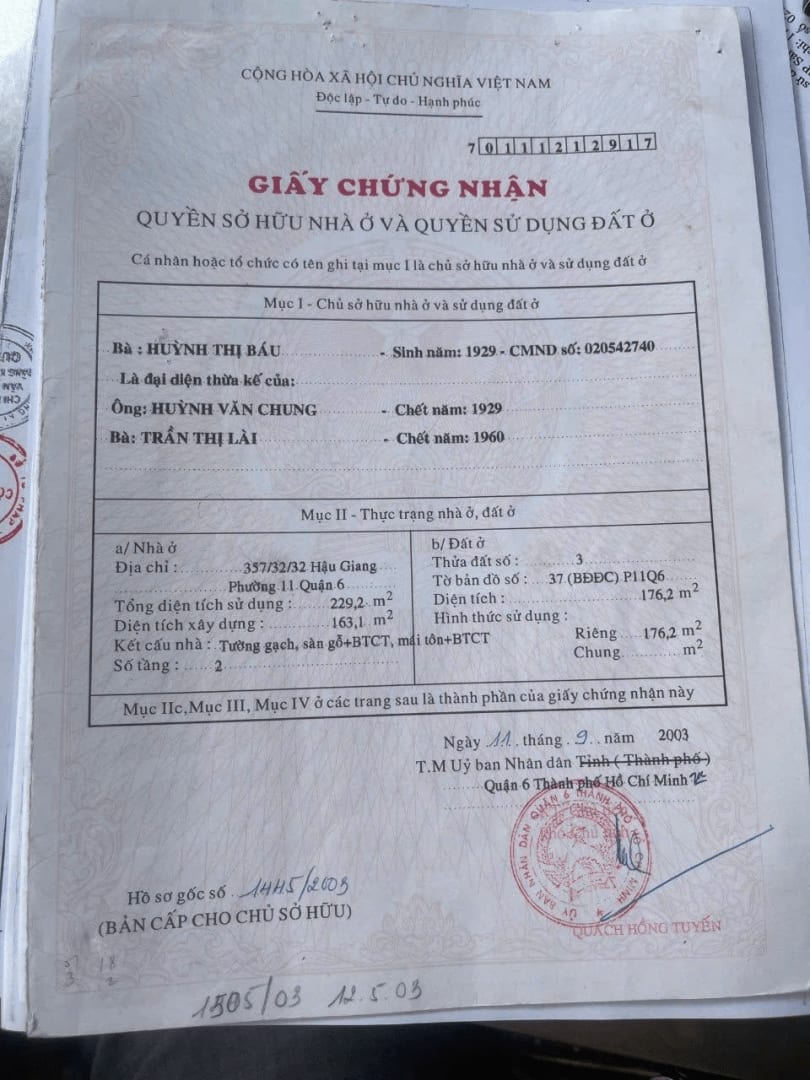 Cần bán Đất thổ cư 229.2m² 357/32/32 Hậu Giang Phường 11 Quận 6, Bình Phú, Thành phố Hồ Chí Minh giá 13 tỷ - Ảnh 1
