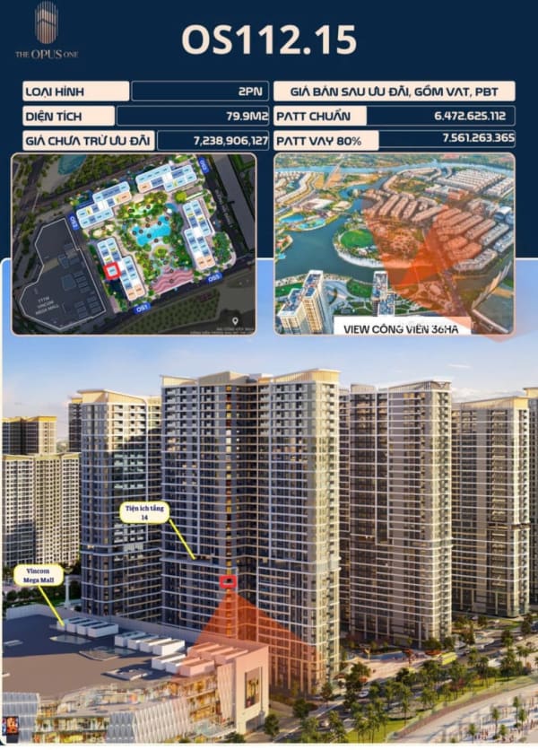 Thành phố Hồ Chí Minh - bán Căn hộ 80m² giá 6.5 tỷ THE OPUS ONE - VINHOMES GRAND PARK, Phường Long Bình, Quận 9, Hồ Chí Minh, Long Bình - Ảnh 4