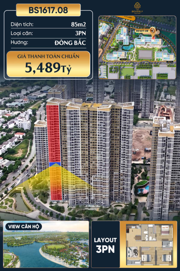 Thành phố Hồ Chí Minh - bán Căn hộ 85m² giá 5.5 tỷ The Beverly Solari, Long Bình, Hồ Chí Minh, Việt Nam, Long Bình - Ảnh 1
