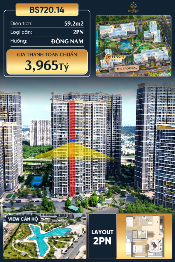 Cần bán Căn hộ 59.2m² The Beverly Solari, Long Bình, Hồ Chí Minh, Việt Nam, Long Bình, Thành phố Hồ Chí Minh giá 6.0 tỷ NB - Ảnh 1
