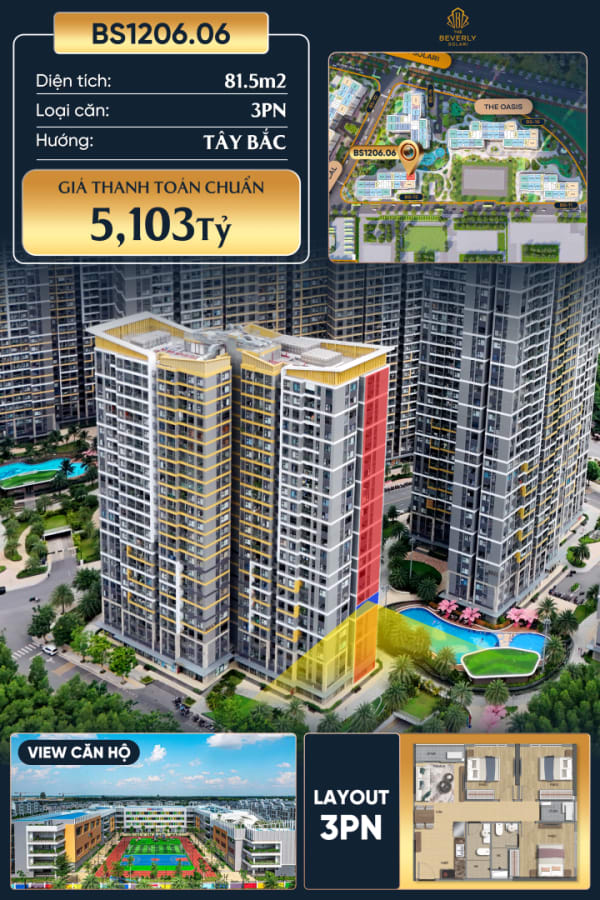 Bán 5.1 tỷ 81.5m² Căn hộ The Beverly Solari, Long Bình, Hồ Chí Minh, Việt Nam, Long Bình, Thành phố Hồ Chí Minh - Ảnh 1