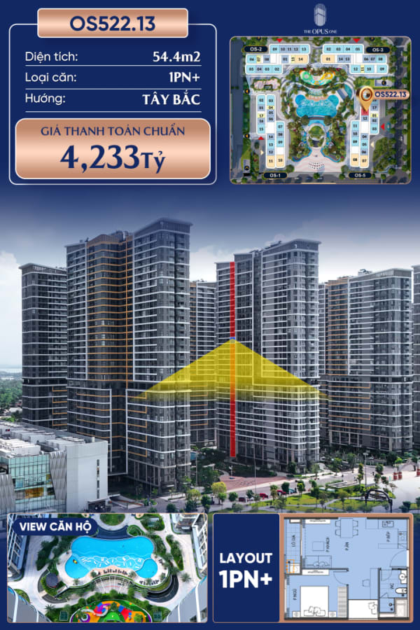 Bán Căn hộ 54.4m² giá 4.2 tỷ tại THE OPUS ONE - VINHOMES GRAND PARK, Phường Long Bình, Quận 9, Hồ Chí Minh, Long Bình, Thành phố Hồ Chí Minh - Ảnh 1