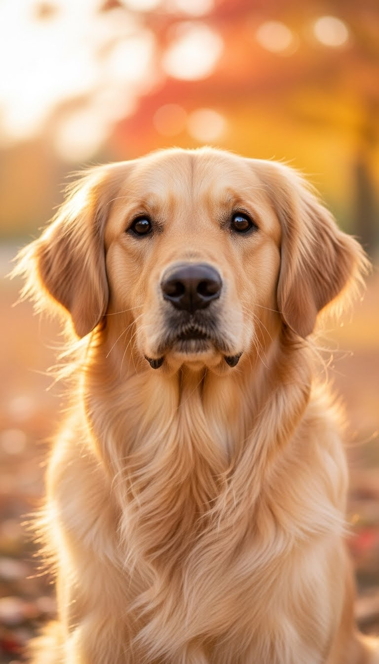 Golden retriever dog with a calm expression