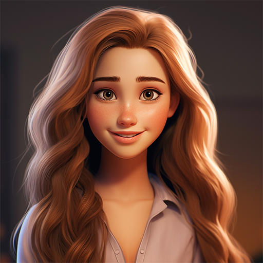 Young woman with long wavy hair