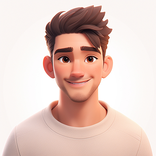 Young male character with a friendly expression