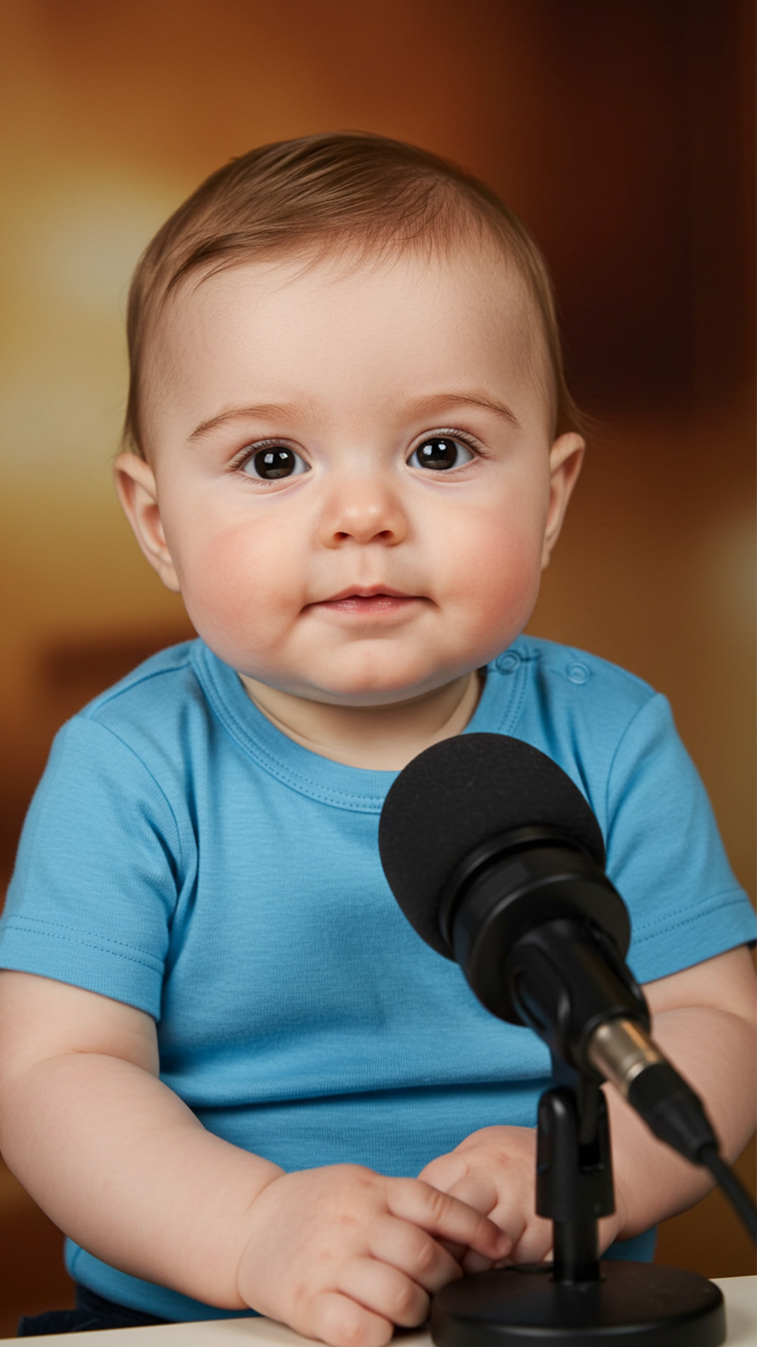 Baby with a microphone