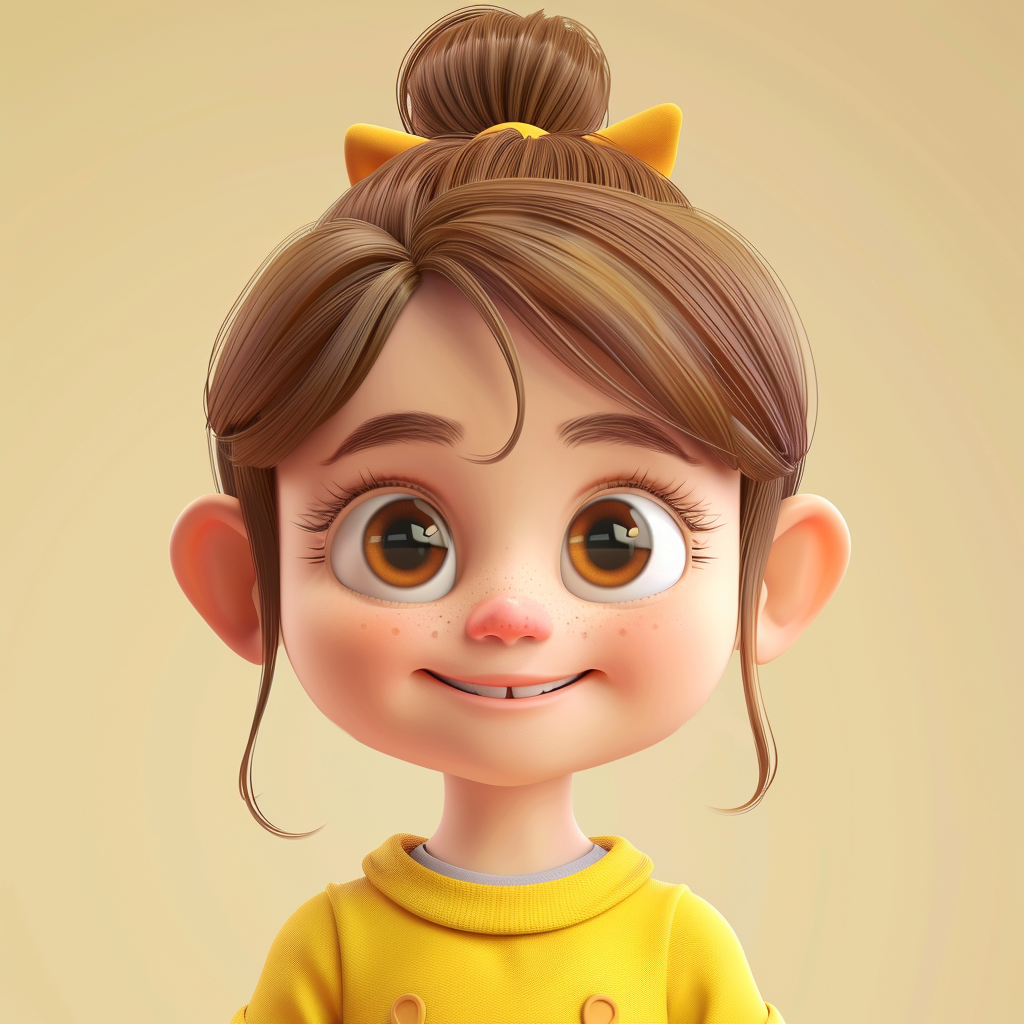 Young girl with brown hair and a cute smile