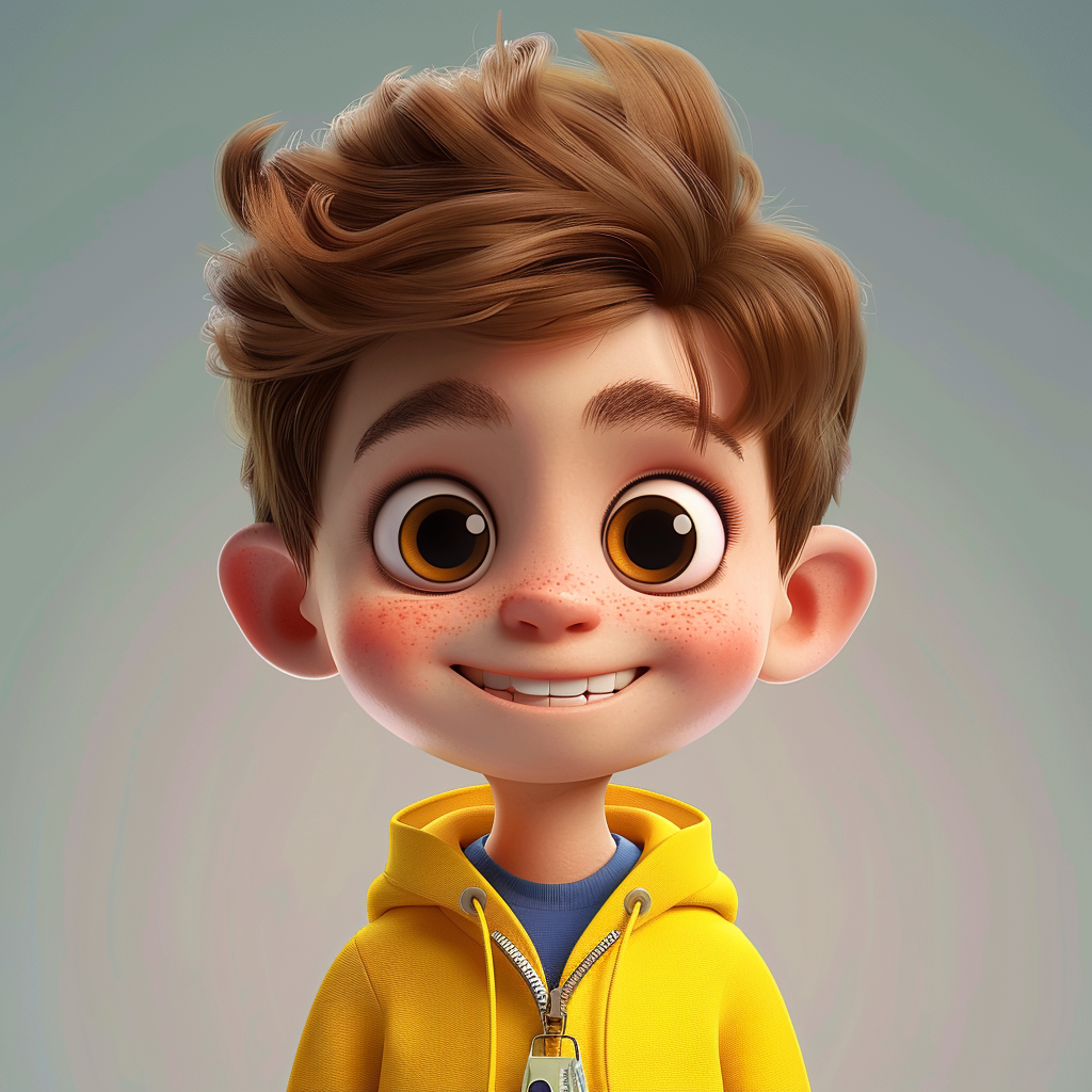 Young boy with short hair and freckles