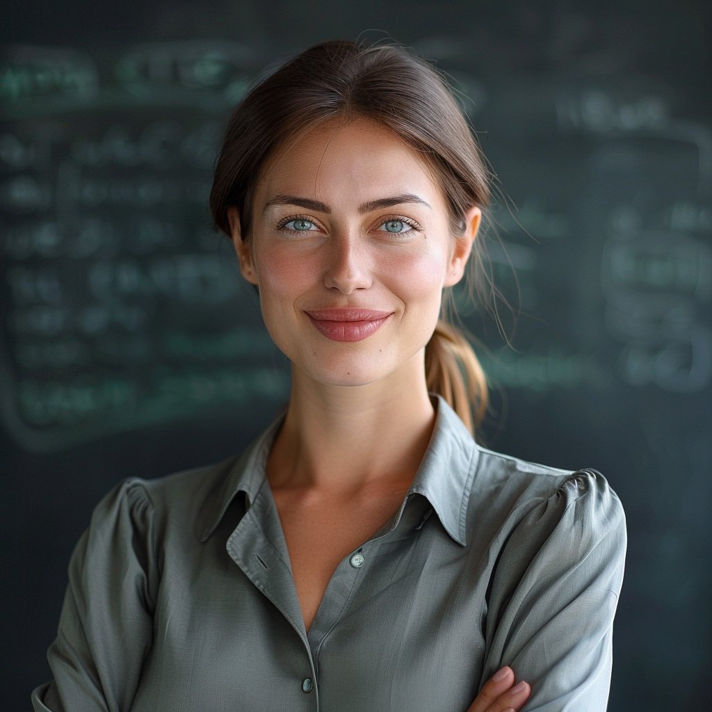Young woman with ponytail in a professional setting