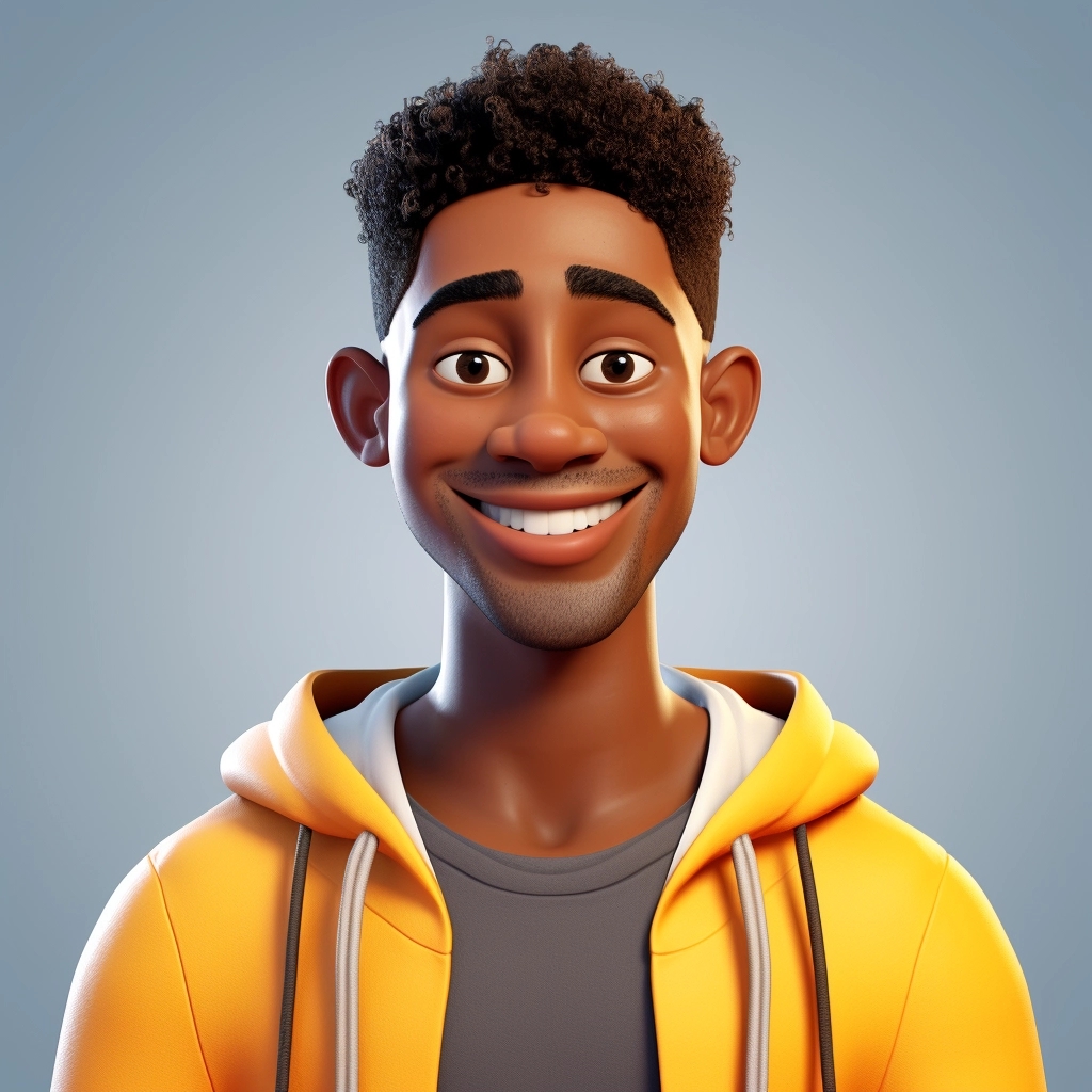 Young Black man with curly hair wearing a hoodie