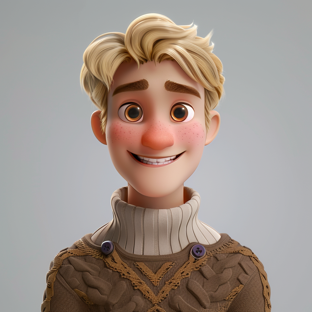 Young male character with light hair and freckles