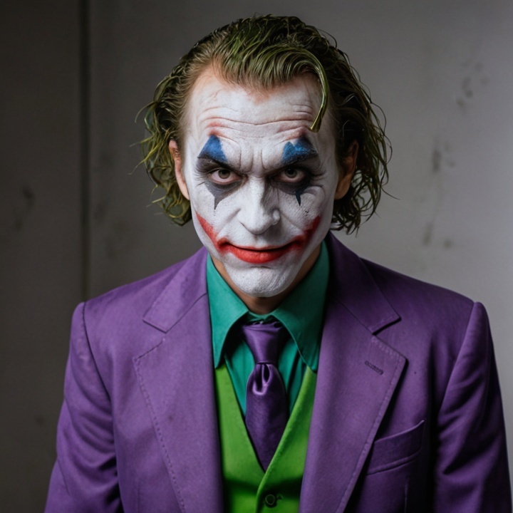 Man in Joker costume with makeup