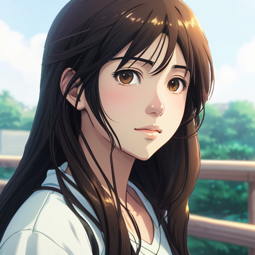 Young Asian woman with long hair