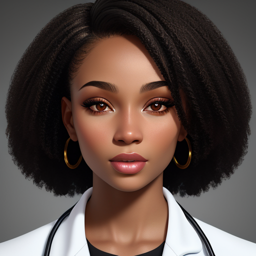 Young Black woman in medical attire