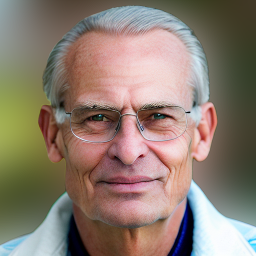 Elderly man with glasses and gray hair