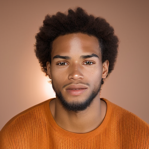Young Black man with curly hair