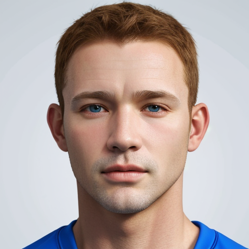 Young male with short hair wearing a blue shirt