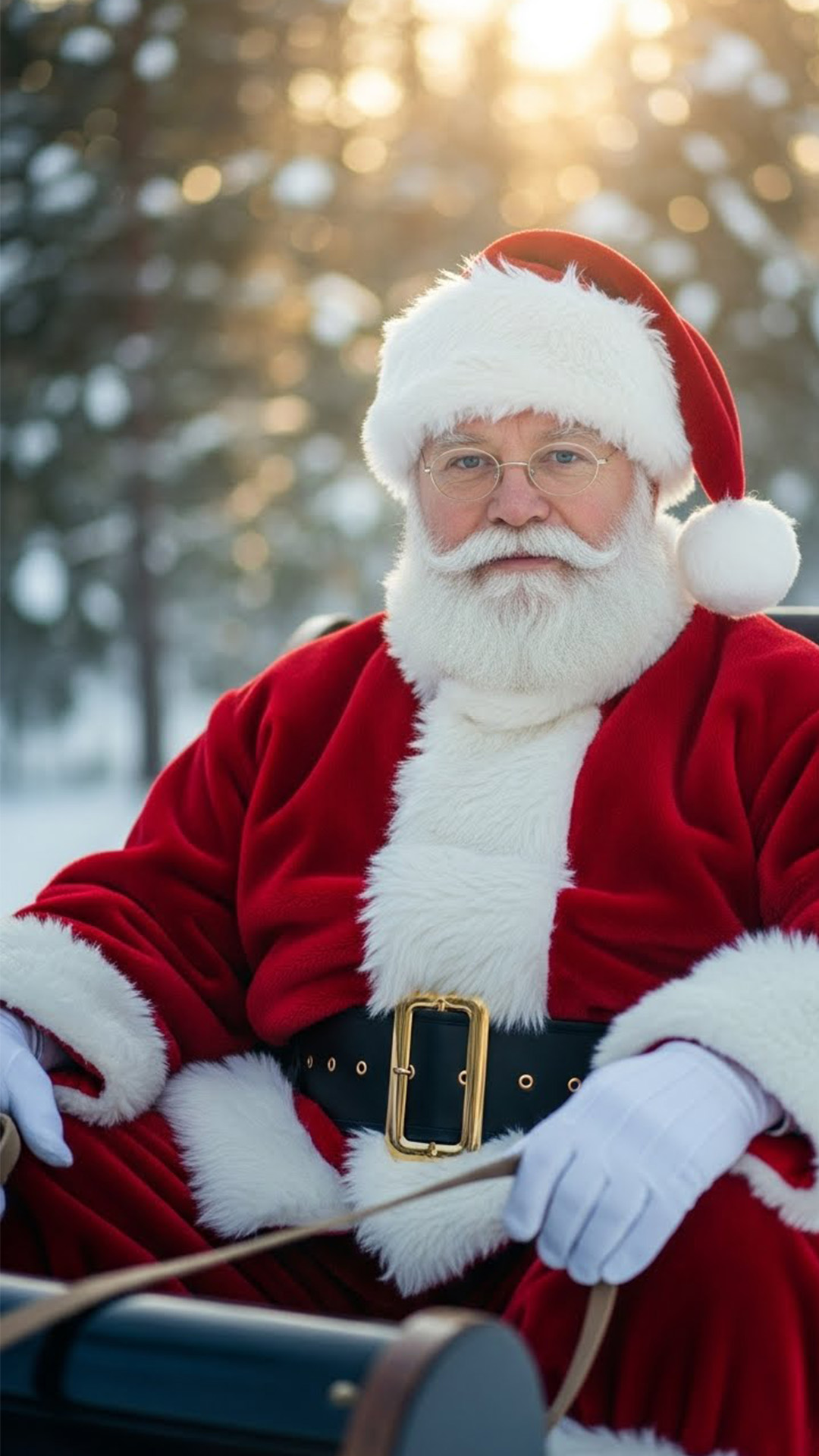 Santa Claus sitting in the snow
