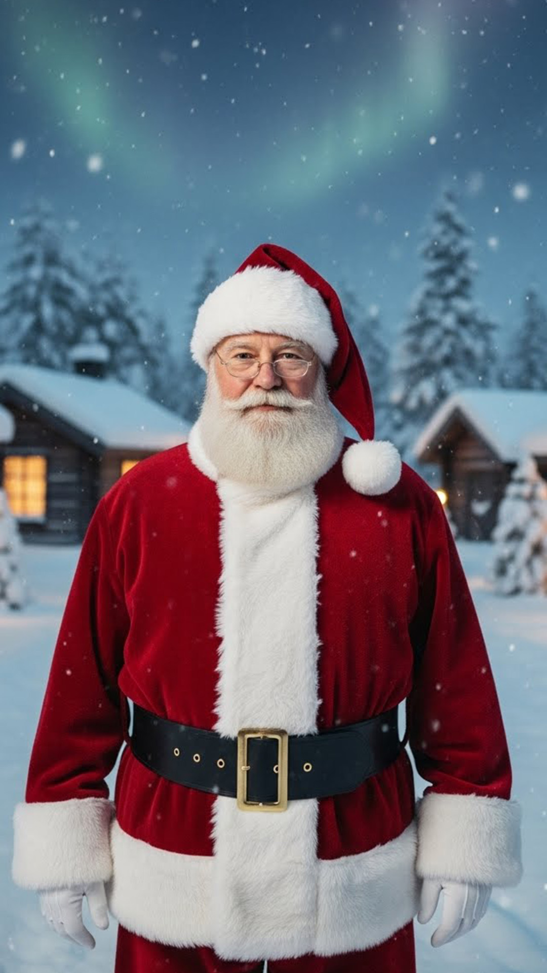 Santa Claus in a snowy outdoor setting