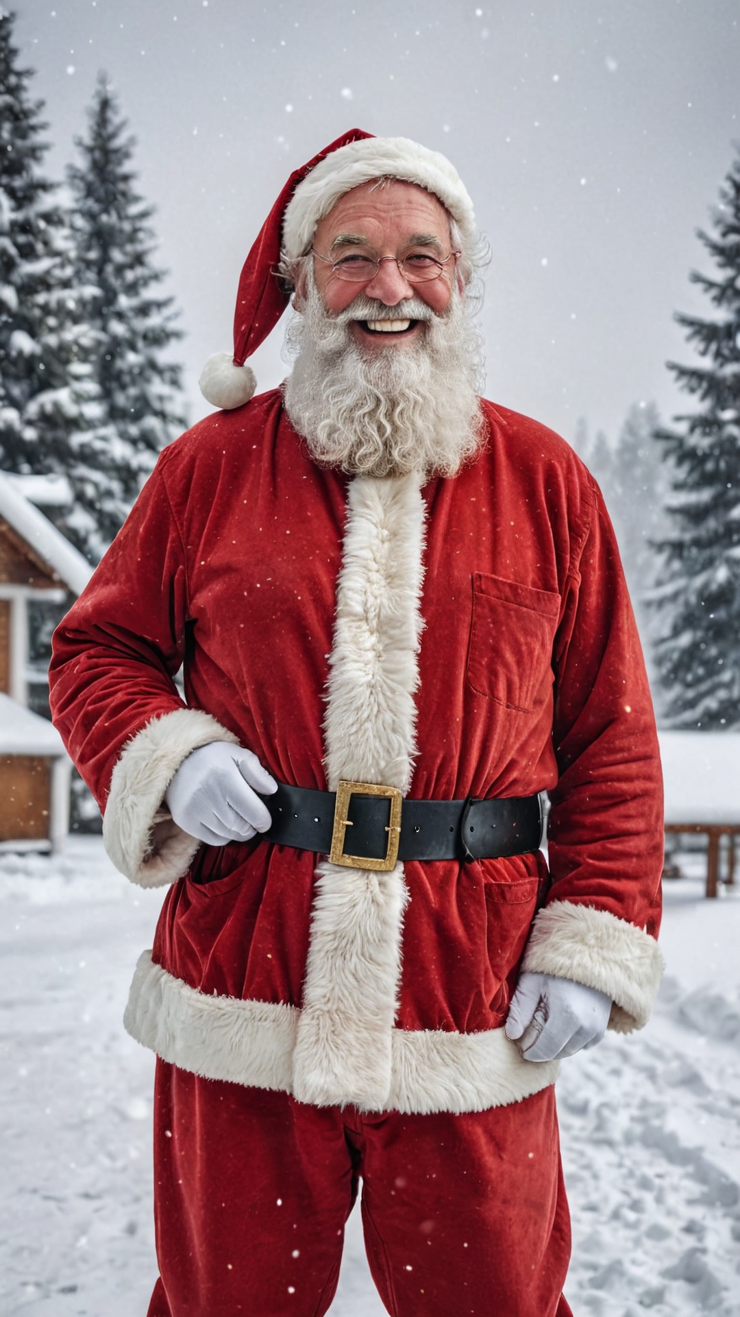 Elderly man dressed as Santa Claus