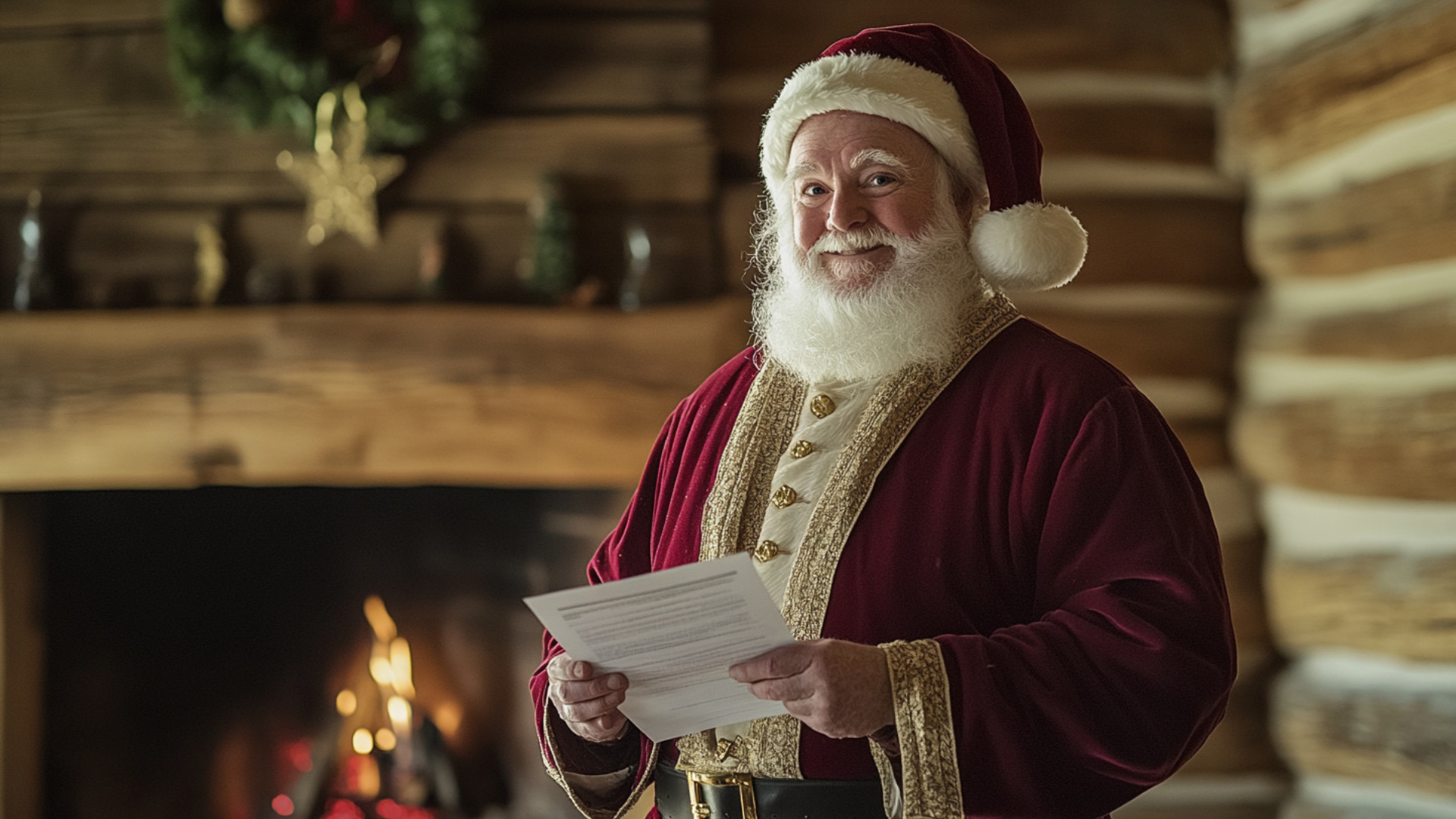 Santa Claus in a cozy indoor setting