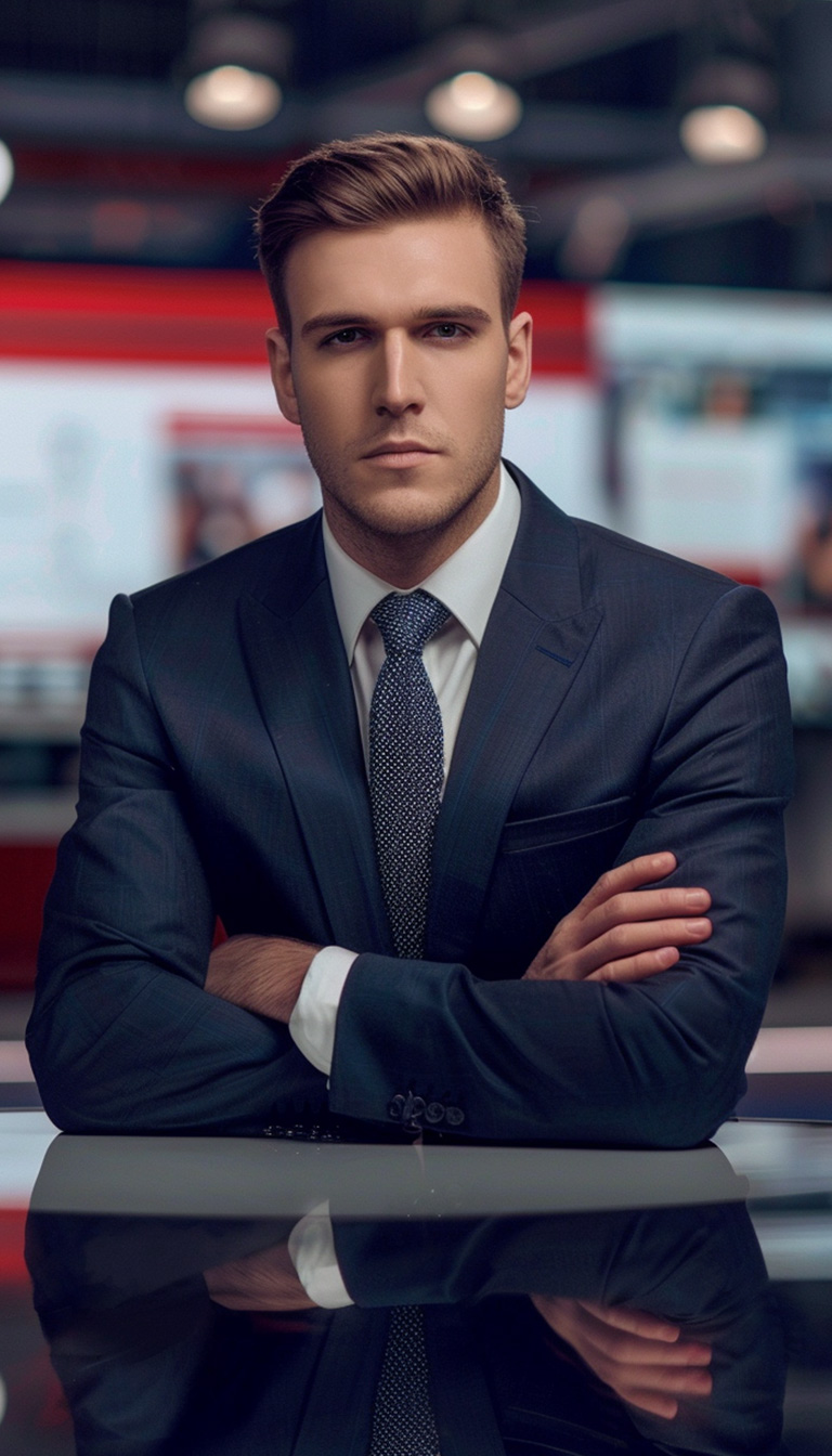 Young Western man in business suit