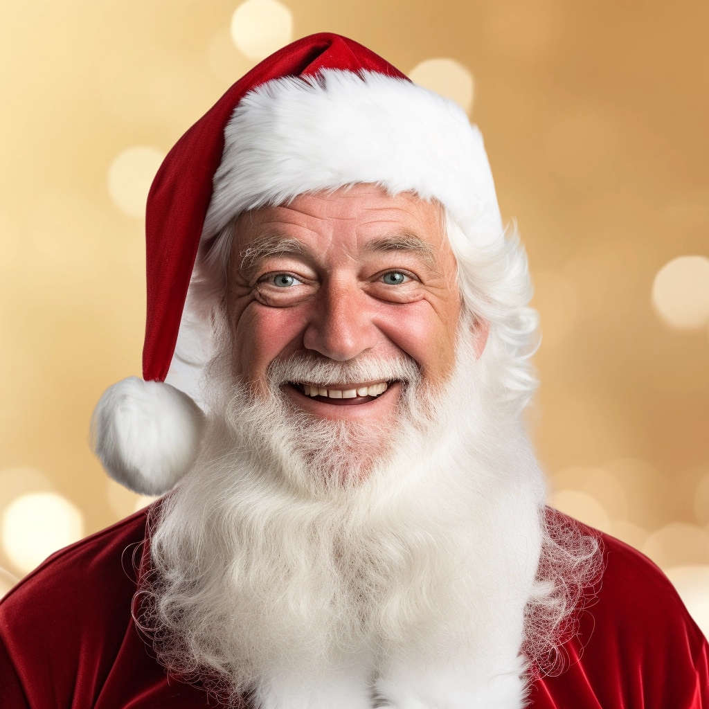 Smiling elderly man in Christmas attire