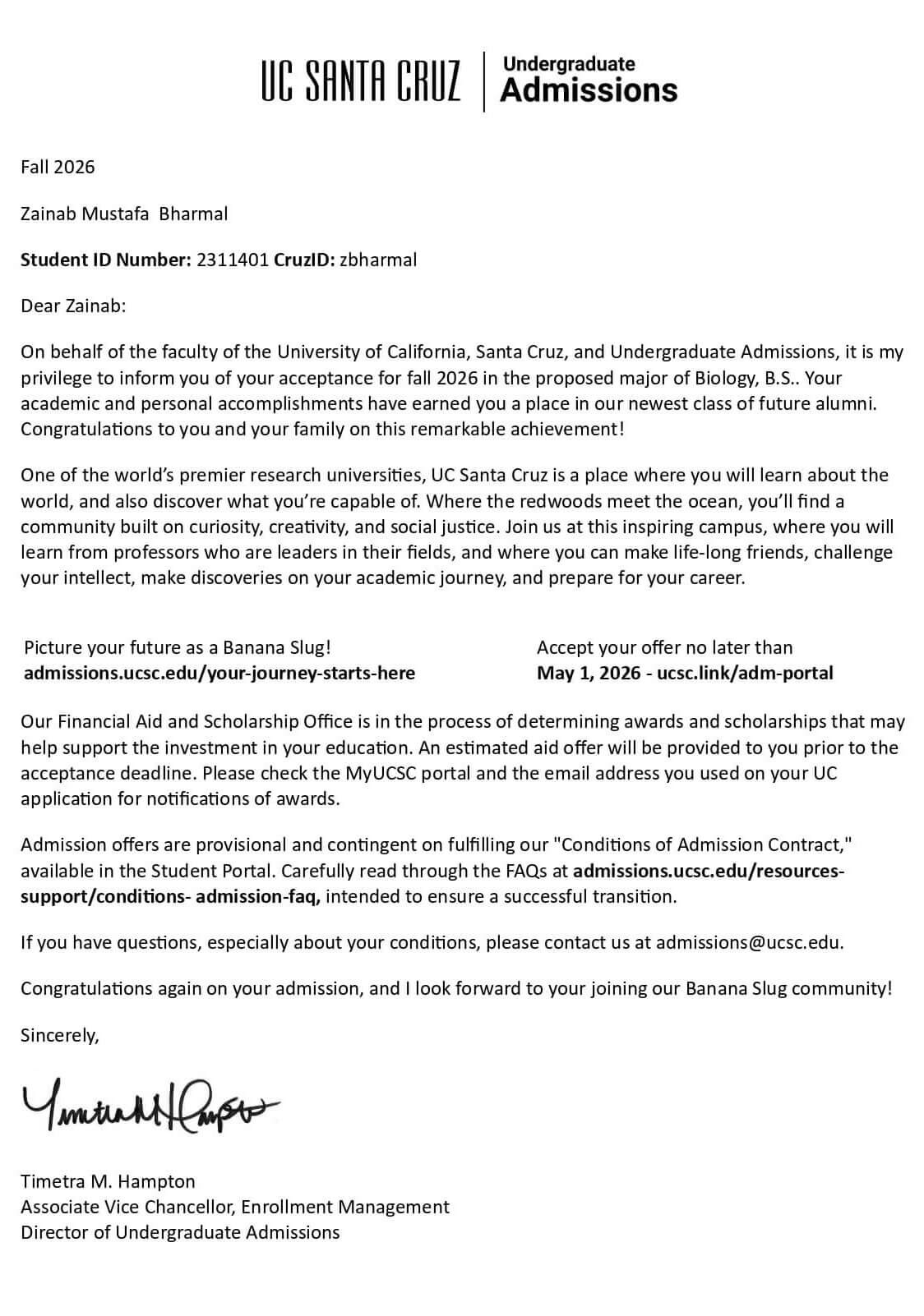 Acceptance Letter 6